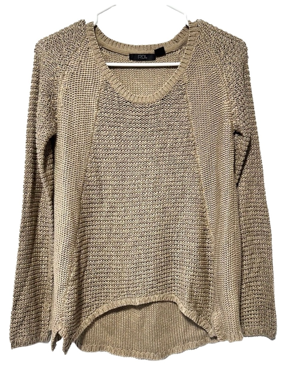 RDI Open Knit Slouchy Sweater Coastal Grandma Minimalist Boho M
